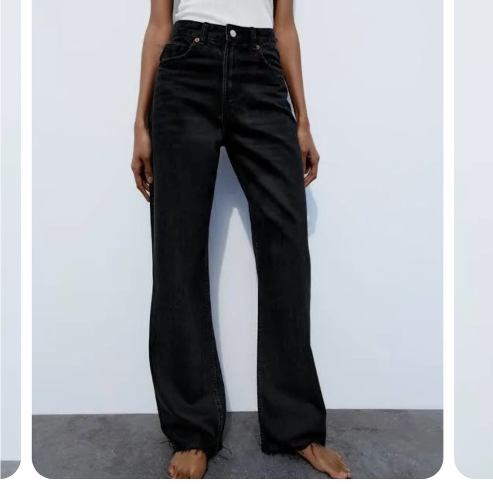 Zara wide leg black jeans